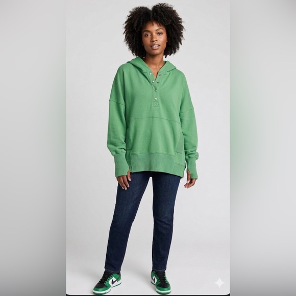 Bucket List Tops - Bucket List Catch You Later Oversized Kelly Green French Terry Hoodie Size Med